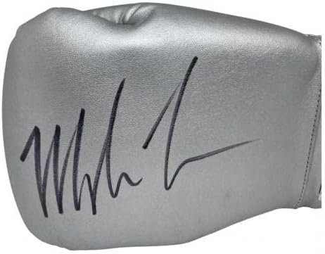 От ляво на сребърна ръкавица Клето Рейеса с автограф на Майк Тайсън Изключителни боксови ръкавици с голограммой и с автограф