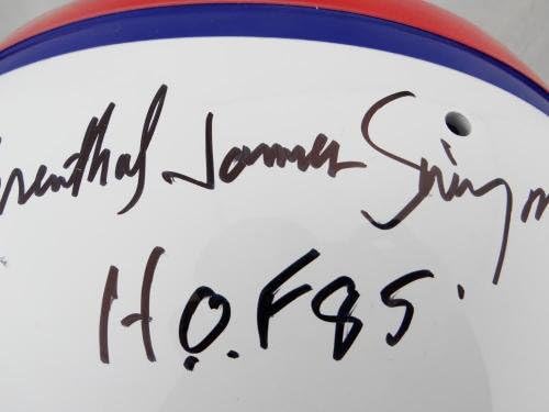 Орентал Джеймс Симпсън Подписа Биллс F/S Каска TK 65-73 HOF - JSA с автограф * Blk - Каски NFL с автограф