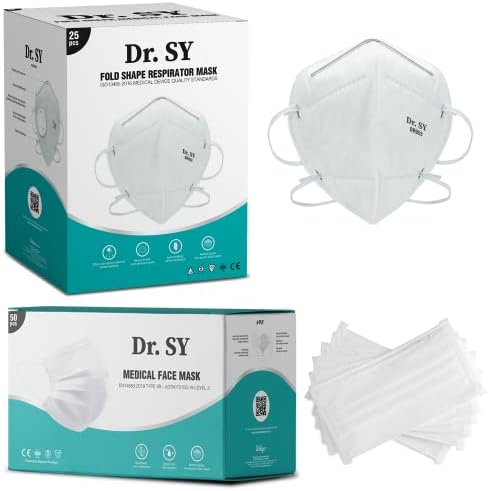 DR. SY | за Еднократна употреба 4-Жична Маски за лице и Маски за лице-Сгъваем Респиратор форма | Дишаща и Лесна за използване