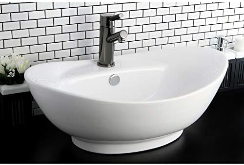 Тоалетна чиния Kingston Brass NS8420DKL за вода от оникс с една дръжка, плъзгане дръжка и Мед Изскачащ Източване, Черна Неръждаема