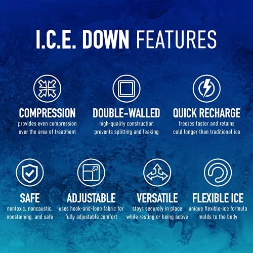 ICE Down Голям (24 x 8,5) многократна употреба Неопреновое Наплечное Приключи с лед, Холодовая и Компресиране Терапия,