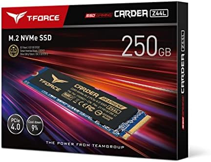 TEAMGROUP T-Force CARDEA Zero Z44L 250 GB Поддържа SLC-кеш с графеновой медна пластина, 3D NAND TLC NVMe PCIe Gen4 x4 M. 2 2280 Игри Вътрешен SSD За четене/запис 3300/1400 MB/с TM8FPL250G0C127