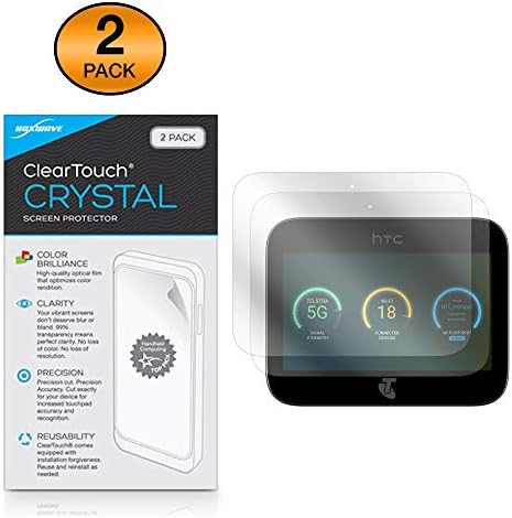 Защитно фолио за дисплея на HTC 5G Хъб (Защитно фолио за екрана от BoxWave) - ClearTouch Crystal (2 опаковки), HD филм за