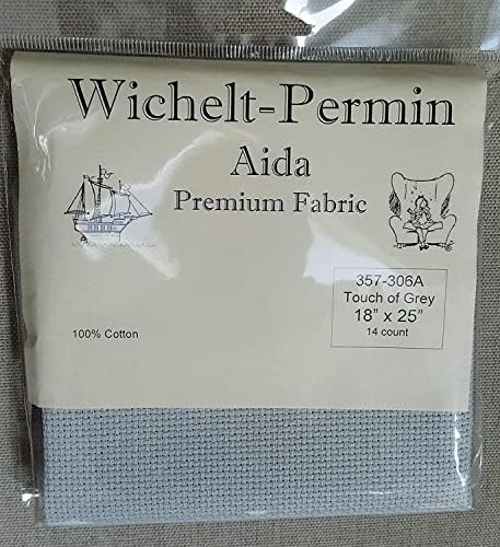 Плат за бродерия на кръстат бод Wichelt Permin Premium AIDA 14 нюанса на сивото 18x 25...