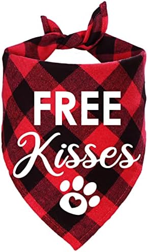 Кърпа за кучета STMK в Деня на Св. Валентин, Безплатни Целувки, Клетчатая Кърпа за Кученца, Кучета, Украси за