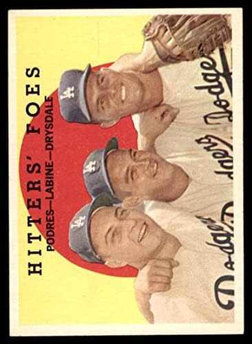 1959 Противниците на нападателите № 262 Дон Драйсдейл/ Клем Лабин/Джони Подрес Лос Анджелис Доджърс (бейзбол карта), Ню Йорк