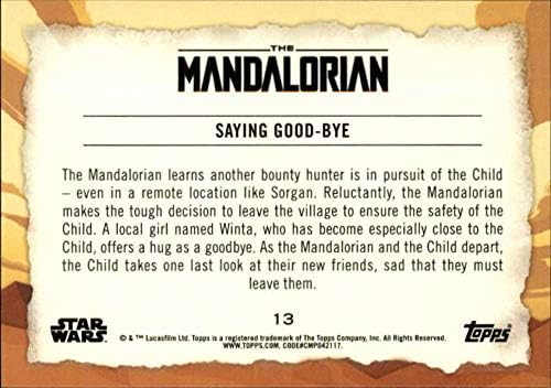 2020 Завършва Мандалорианское пътуване на детето 13 Сбогом с малко Дете Йодой Търговска картичка Междузвездни войни