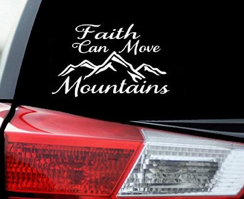 Изискана Вяра Може Да Се Премести Планини Лъскава Vinyl Стикер На Прозорци На Автомобили, Камиони, Джипове