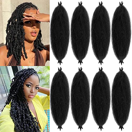 Коса, плетене Marley Twist 16 инча, пружинистые коса в стил Афро Привкус, 3 опаковки, Къдрава коса, плетене,