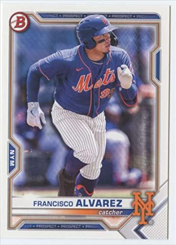 Боуман Драфт 2021 BD-112 Франциско Алварес, начинаещ Ню Йорк Метс МЕЙДЖЪР лийг бейзбол, Бейзболна картичка