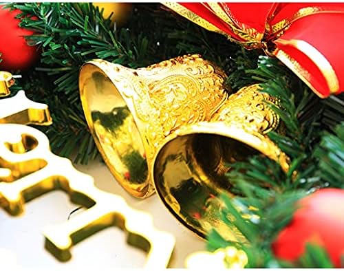 Коледен Венец Коледна Входна врата с Червен нос, златни звънци, Елементи с елени, Декорация на витрини за магазин за дома