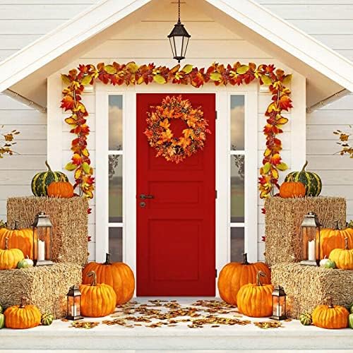 Призматични Част на Есенния Тематичен Венец Коледна Украса за Хелоуин, Гирлянди за Деня на Благодарността, Прозорец,