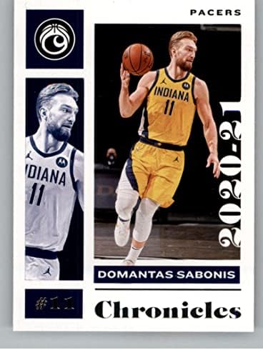 2020-21 Хрониките на Панини 22 Търговска картичка баскетболист в НБА Домантаса Сабониса Индиана Пейсърс