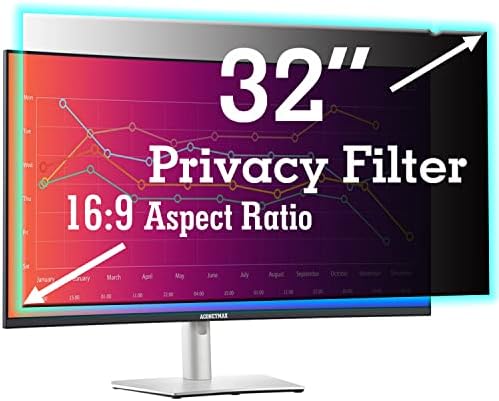 Филтър ACONETMAX Privacy Screen Filter за 27-инчов Широкоекранен монитор с резолюция 16: 9, Защитно фолио Privacy Shield-Защита от отблясъци -Защитно фолио със синя подсветка - Защита на ли?
