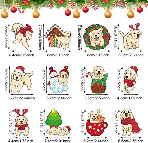 36 Бр. Коледна Украса за кучета, Wooden Кученце, Висящи украшения за елхи, Прекрасна Коледна Украса за Кучета,