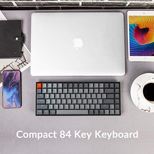 Keychron K2 Безжична ръчна клавиатура с Bluetooth на подредбата 75% с кафяви ключа Gateron G Pro / Бяла led подсветка