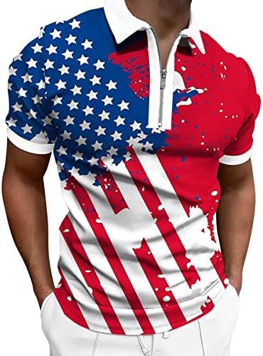 Ризи 4 юли за Мъже, Тениски за Мъже, Риза За Голф с Принтом Хартата на САЩ в Ретро Стил, Патриотични Ризи 4 Юли