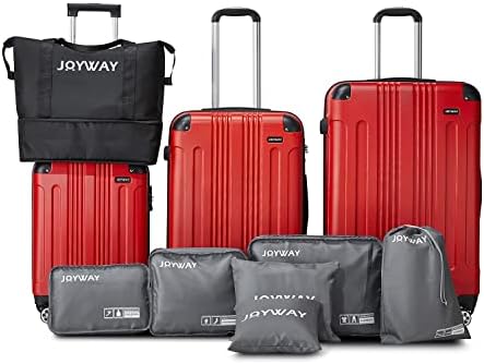 Joyway Комплект от 3 Теми За багаж Hardside С Въртящи се Колела, Просвет, 20 24 28 Инча, Куфар С TSA заключване За