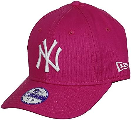 Бейзболна шапка New Era Girls' Kids MLB Basic ню ЙОРК Янкис 9FORTY С регулируема СВЕТЛО Розова кепкой