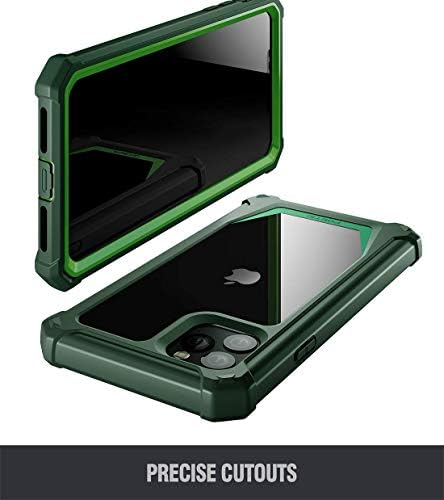Поетичен Здрав Прозрачен калъф за iPhone 11 Pro Max, пълен размер на Хибрид устойчив на удари Броня, Вградена защитно фолио