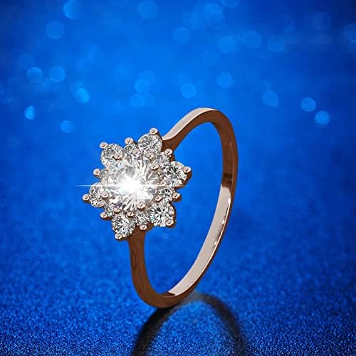 Дебели пръстени за жени, Женско Модно Пръстен Принцеса с диамантен пръстен, Годежен пръстен на Булката, Годежен пръстен