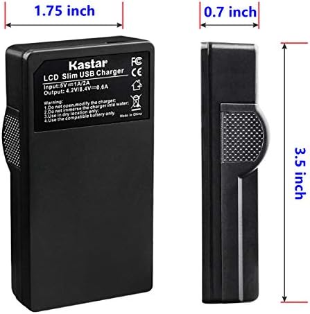 Батерия Kastar (X2) и LCD коварен USB-зарядно устройство за LP-E5 LPE5 и EOS Rebel XS, Rebel T1i, Rebel XSi, 1000D, 500D,