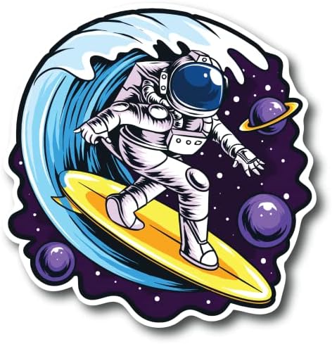 Астронавт Сърфист 5 Инча Водоустойчив Стикер На стената, прозореца, Вратовръзка-боя се, НЛО, Един Космически Стоунър,
