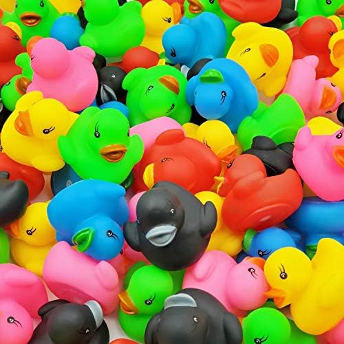 Класическа гумена играчка-уточка Duckies за деца, Шест Едноцветни цветя, Подаръци за баня за рожден Ден, Детски