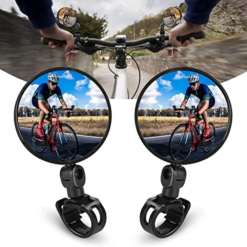 2 опаковане на Велосипедни Огледала, Универсални Велосипедни Огледала за обратно виждане, Колоездене, Огледала със завъртане на 360 Градуса, Широкоъгълни Изпъкнали