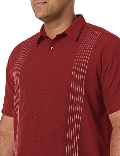 Мъжка риза Cubavera в ивица с къс ръкав и копчета Dobby (Размер Small - 5X Big & Tall)