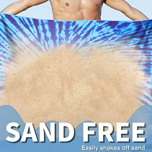 Леки, Тънки плажни кърпи от микрофибър за възрастни и деца – Компактно Индивидуално одеало за басейна без пясък с множество възможности за пътуване на открито по в