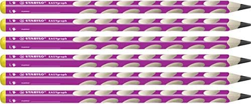 Ергономичен Графит на молив - STABILO EASYgraph - За левичарите - Опаковка от 6 броя - Розово - HB