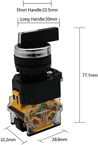 AKDE 22 мм Дръжка Избор на Ротационен Превключвател С Моментално фиксиране 2NO 1NO1NC 2 и 3-Позиционен превключвател на захранване DPST 10A 400 ВКЛЮЧВАНЕ/Изключване