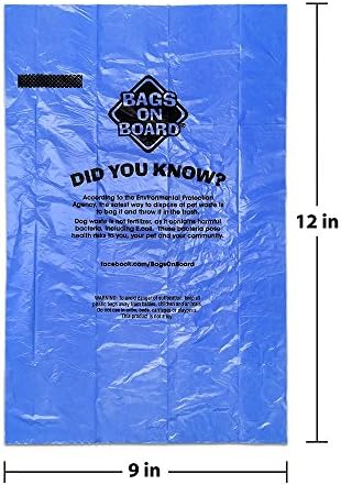 Торбички за кучешки Какашек На борда | Силни, Запечатани Торбички за кучешки отпадъци | 9x14 См, 60 сини ръкави