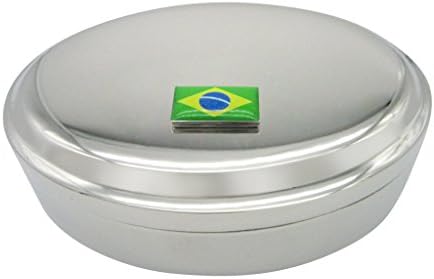 Флаг На Бразилия Овални Ковчег За Бижута, Ключодържател Висулка
