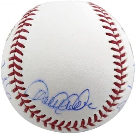 2009 Янкис (9) Джитър Ривера Посада Подписа Лого 2009 WS Oml Бейзбол Щайнер - Бейзболни топки с автографи