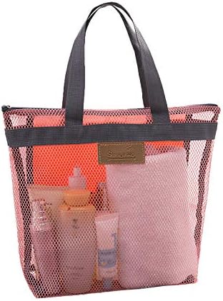 Uqiangy Градинска чанта За пътуване, mesh bag, плажна чанта за измиване на Окото чанта за плуване, за организаторите, за почистване под леглото, Чанта за съхранение (розова,