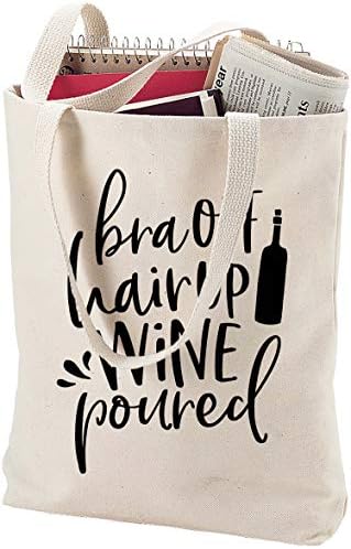 Сутиен С вдигната коса, Налитый Вино, Релаксираща Напитка Ура, натурална холщовая чанта-тоут, забавен подарък