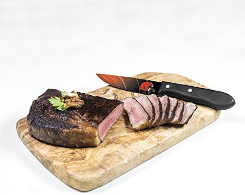 Ножове за стек NFL - Комплект от 4 кухненски ножове за стек с зазубренными остриета от неръждаема стомана - Трайни и безопасни
