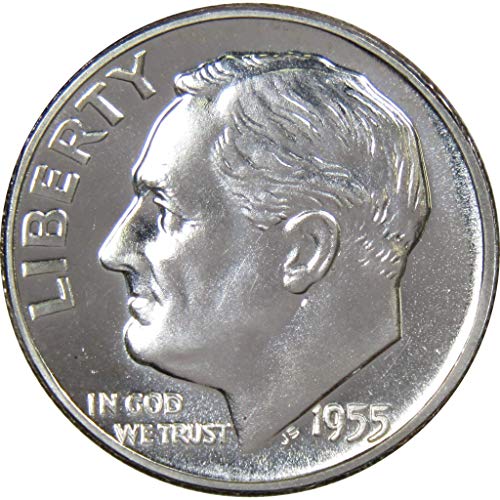 1955 Рузвелт Десятицентовик Избор Доказателство 90% Сребро 10в Монета на САЩ са подбрани