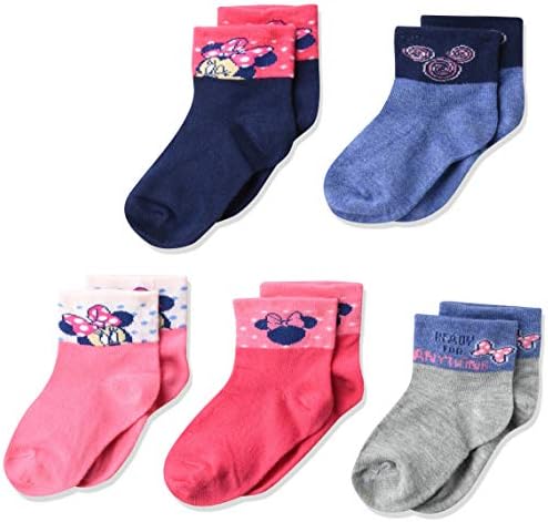 Disney Girls Minnie Mouse 5 Опаковки Ежедневните Чорапи за Коротышек