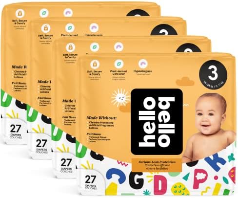 Бебешки пелени Здравей Bello Premium 3-ти размер I Количество за еднократна употреба, сверхпоглощающих, хипоалергенни и екологично чисти детски пелени, с гъста засаждане