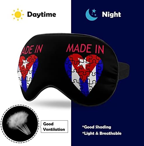 Произведено в Куба Забавно Маска За Очи За Сън Мека Превръзка на Очите с Регулируема Каишка Нощен Козирка за Мъже И Жени