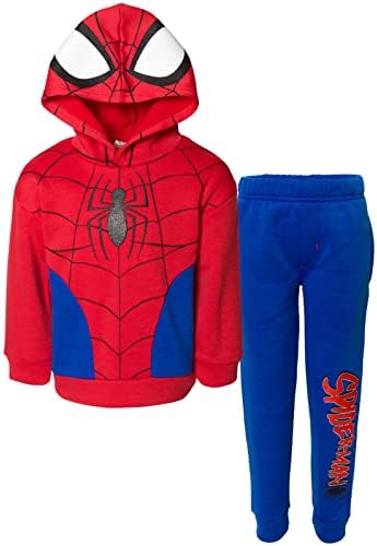 Marvel Отмъстителите Спайдърмен Черна Пантера Капитан Америка, мек вълнен плат Пуловер с качулка и Панталони Комплект
