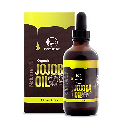 Naturise - Органично масло от жожоба, студено пресовано за грижа за кожата и косата, Нерафинирано и без филтър Златното масло от жожоба с витамини b, E, и минерали, без изк?