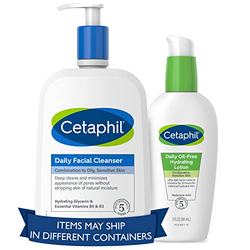 Набор от Cetaphil - Ежедневно Почистващо средство за чувствителна, Комбинирана и мазна кожа, 20 грама и Ежедневен