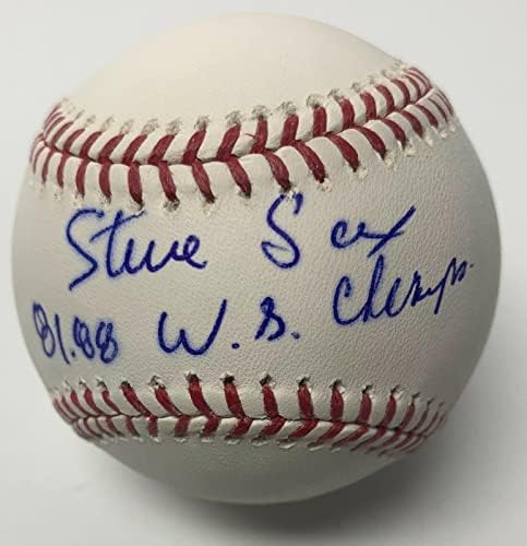 Стив Сакс подписа MLB Бейзбол Dodgers йорк Янкис PSA 8A32217 с Надпис - Бейзболни топки с автографи