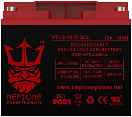 Neptune Power Products Подмяна на вливат в гел батерии с вътрешна резба 12V 18AH за 51814 6fm17 6-dzm-20 6-fm 18 - се Изпраща на FedEx в продължение на 2 дни