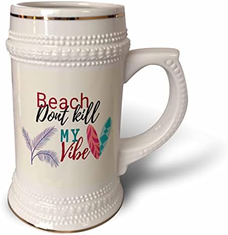 3dRose 3dRose - Плажни цитат на - Изображение на плажни цитати - Стъклена чаша с 22 грама (stn-361871-1)