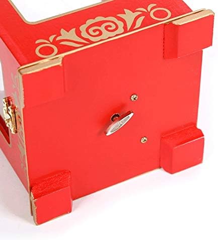 ZHYH Бяло, Червено във формата На влакове Коледна Дървена Музикална Ковчег Кутия За Съхранение на Масата Декорация на Дома,